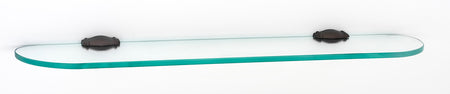 Alno A6750-24-CHBRZ: 24" Charlie's Collection Glass Shelf w/Brackets - Chocolate Bronze