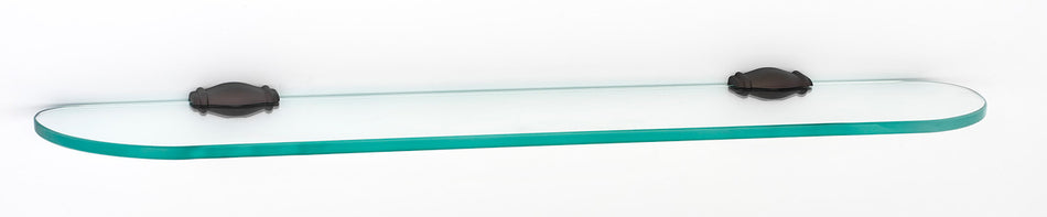 Alno A6750-24-CHBRZ: 24" Charlie's Collection Glass Shelf w/Brackets - Chocolate Bronze