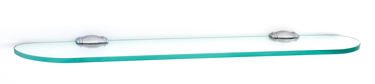 Alno A6750-24-PC: 24" Charlie's Collection Glass Shelf w/Brackets - Polished Chrome