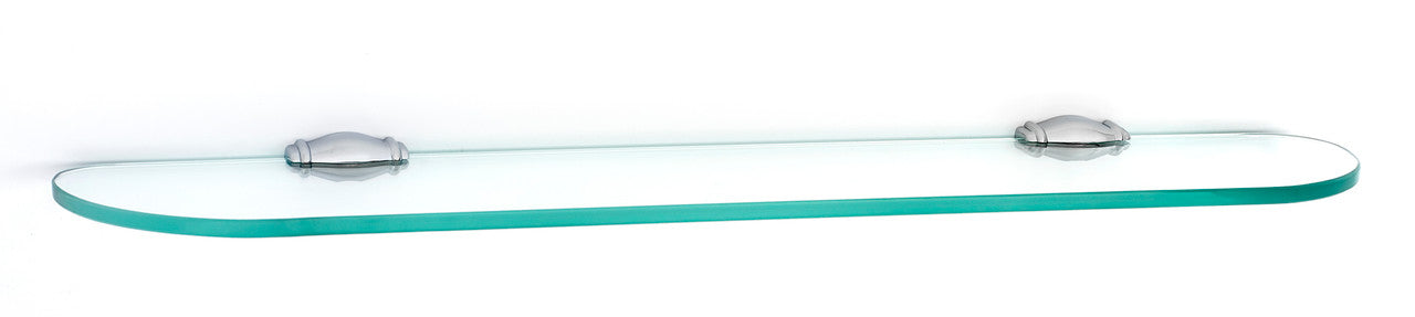 Alno A6750-24-PC: 24" Charlie's Collection Glass Shelf w/Brackets - Polished Chrome
