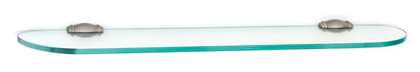 Alno A6750-24-SN: 24" Charlie's Collection Glass Shelf w/Brackets - Satin Nickel