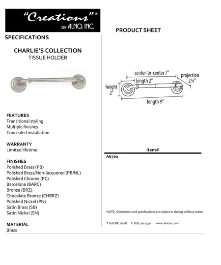 Specificaton Sheet
