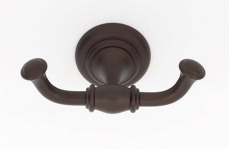 Alno A6784-CHBRZ: Charlie's Collection Double Robe Hook - Chocolate Bronze