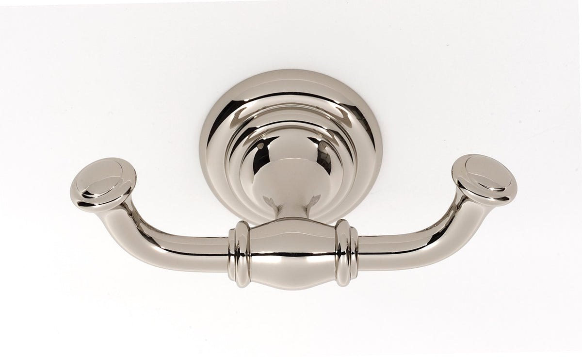 Alno A6784-PN: Charlie's Collection Double Robe Hook - Polished Nickel