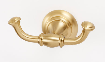Alno A6784-SB: Charlie's Collection Double Robe Hook - Satin Brass