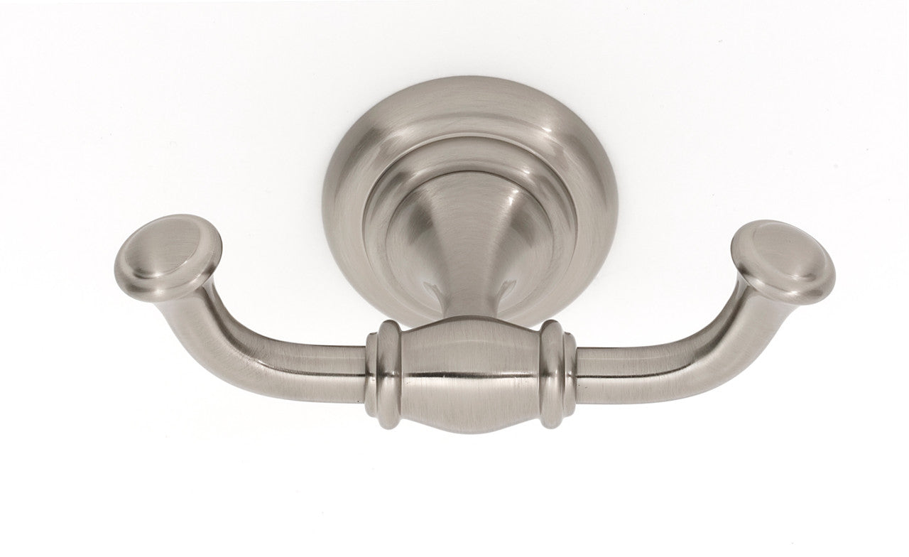Alno A6784-SN: Charlie's Collection Double Robe Hook - Satin Nickel