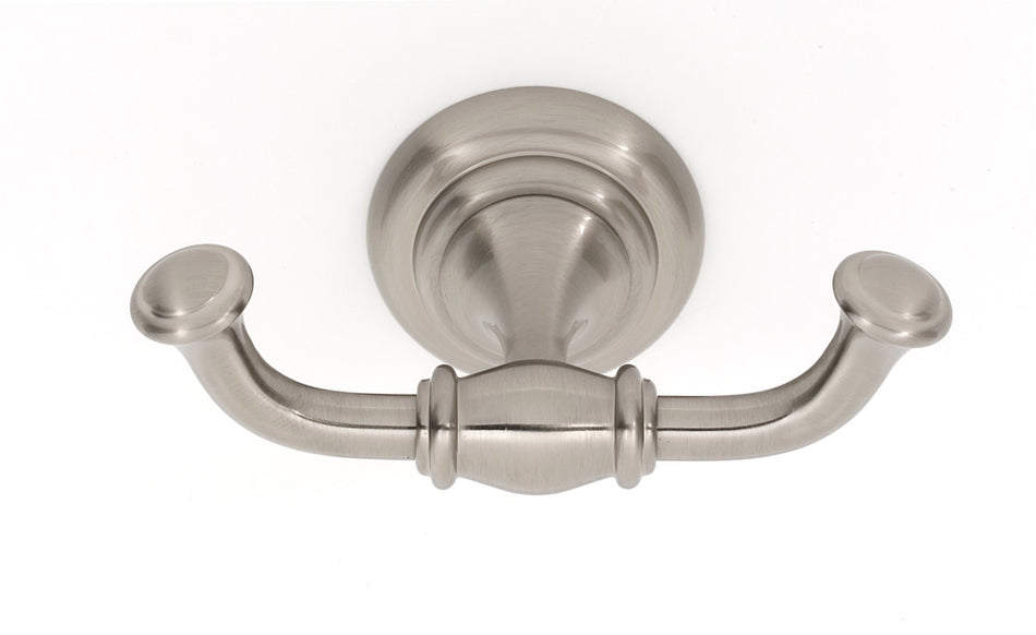 Alno A6784-SN: Charlie's Collection Double Robe Hook - Satin Nickel