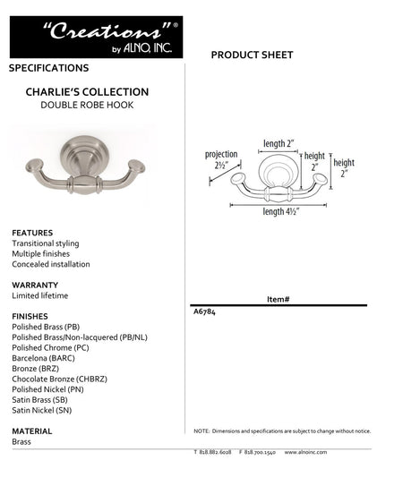 Specificaton Sheet