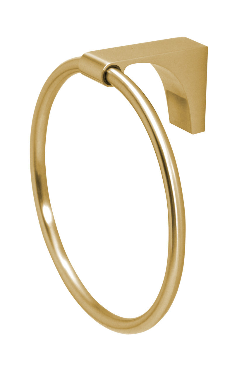 Alno A6840-SB: 6" Luna Towel Ring - Satin Brass