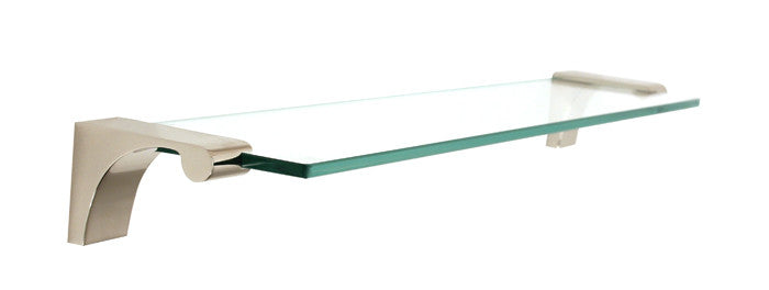 Alno A6850-18-PN: 18" Luna Glass Shelf w/Brackets - Polished Nickel