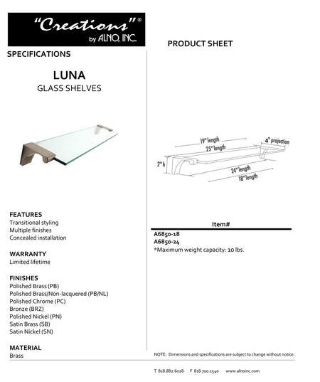 Specificaton Sheet
