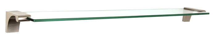 Alno A6850-24-PN: 24" Luna Glass Shelf w/Brackets - Polished Nickel