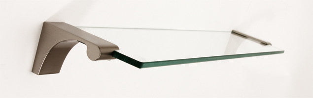 Alno A6850-24-SN: 24" Luna Glass Shelf w/Brackets - Satin Nickel