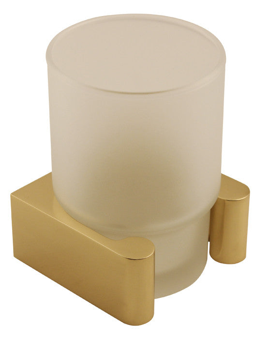 Alno A6875-PB/NL: Luna Countertop Tumbler Holder w/Tumbler - Unlacquered Brass
