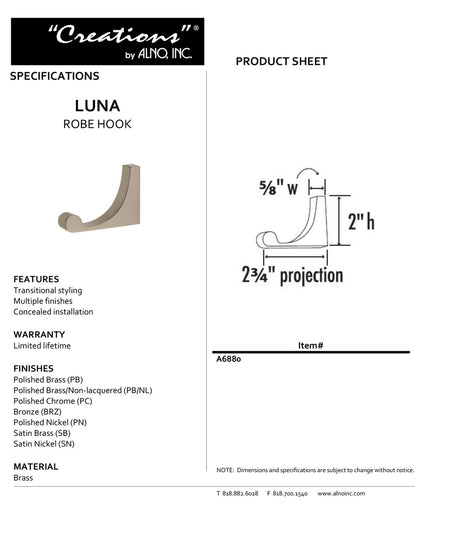 Specificaton Sheet