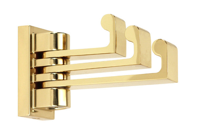Alno A6885-PB/NL: Luna Swivel Robe Hook - Unlacquered Brass