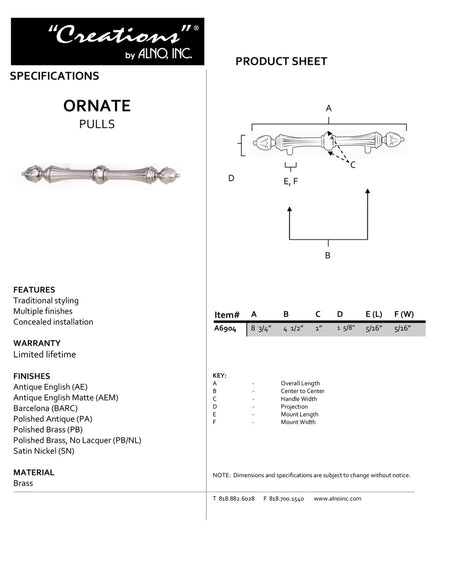Specificaton Sheet