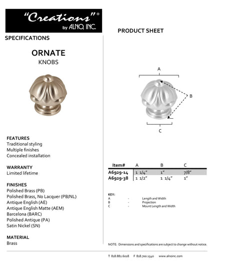 Specificaton Sheet