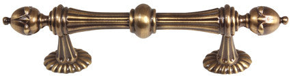 Alno A6929-4-AE: 4" cc Ornate Cabinet Pull - Antique English