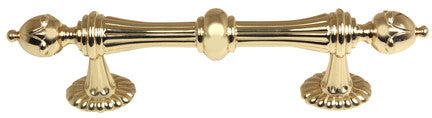 Alno A6929-4-PB: 4" cc Ornate Cabinet Pull - Polished Brass