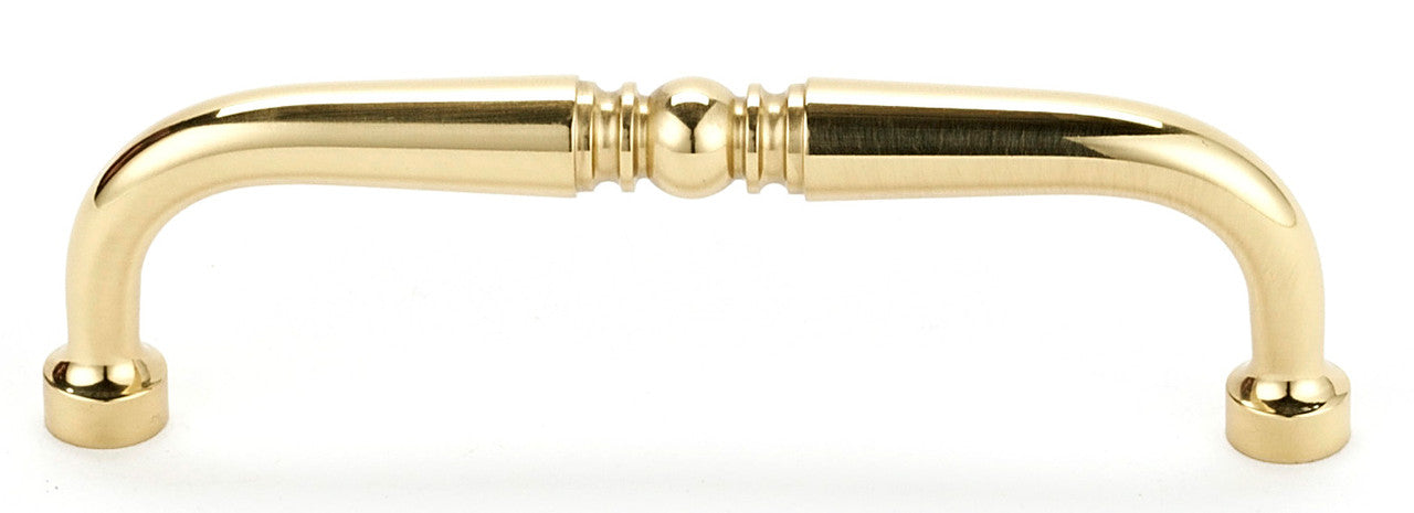 Alno A702-35-PB/NL: 3-1/2" cc Traditional Cabinet Pull - Unlacquered Brass