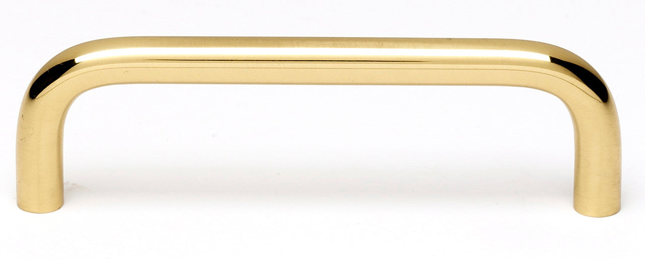 Alno A703-35-PB/NL: 3-1/2" cc Traditional Cabinet Pull - Unlacquered Brass