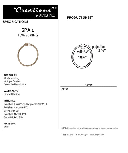 Specificaton Sheet