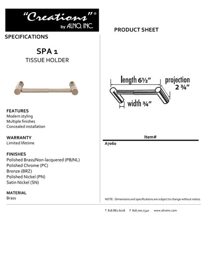 Specificaton Sheet
