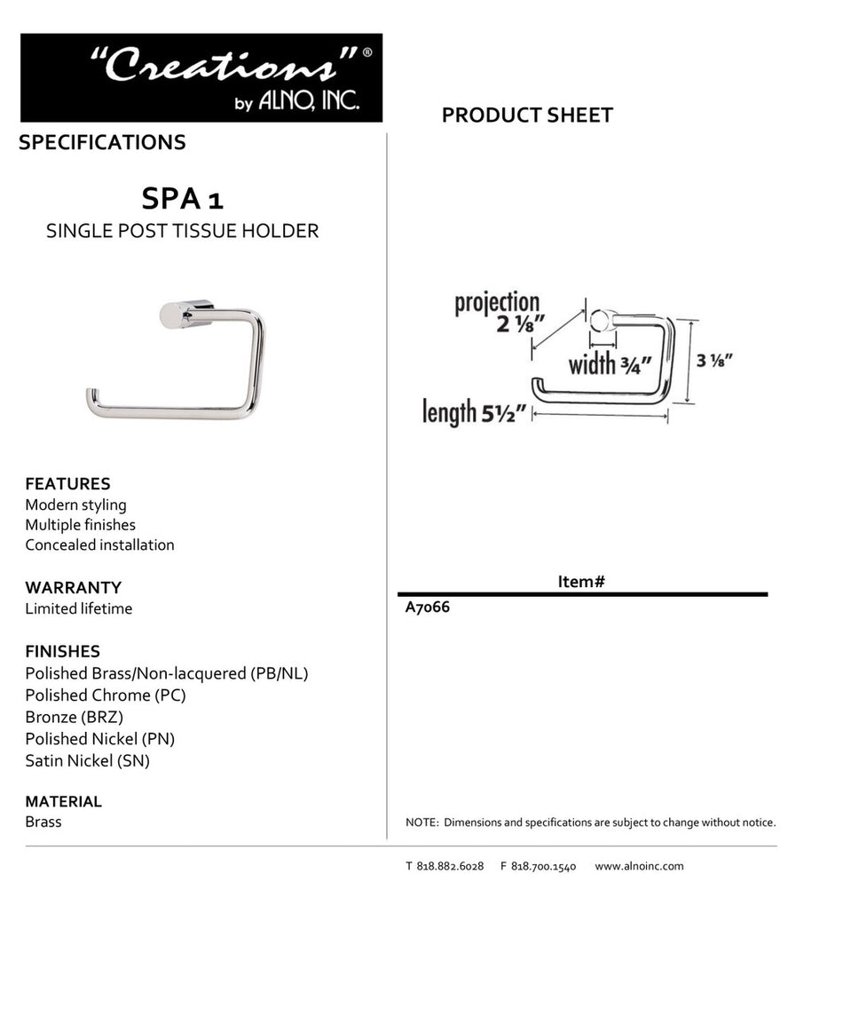 Specificaton Sheet