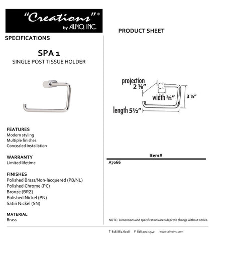 Specificaton Sheet