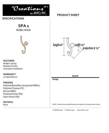 Specificaton Sheet
