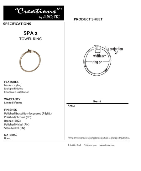 Specificaton Sheet