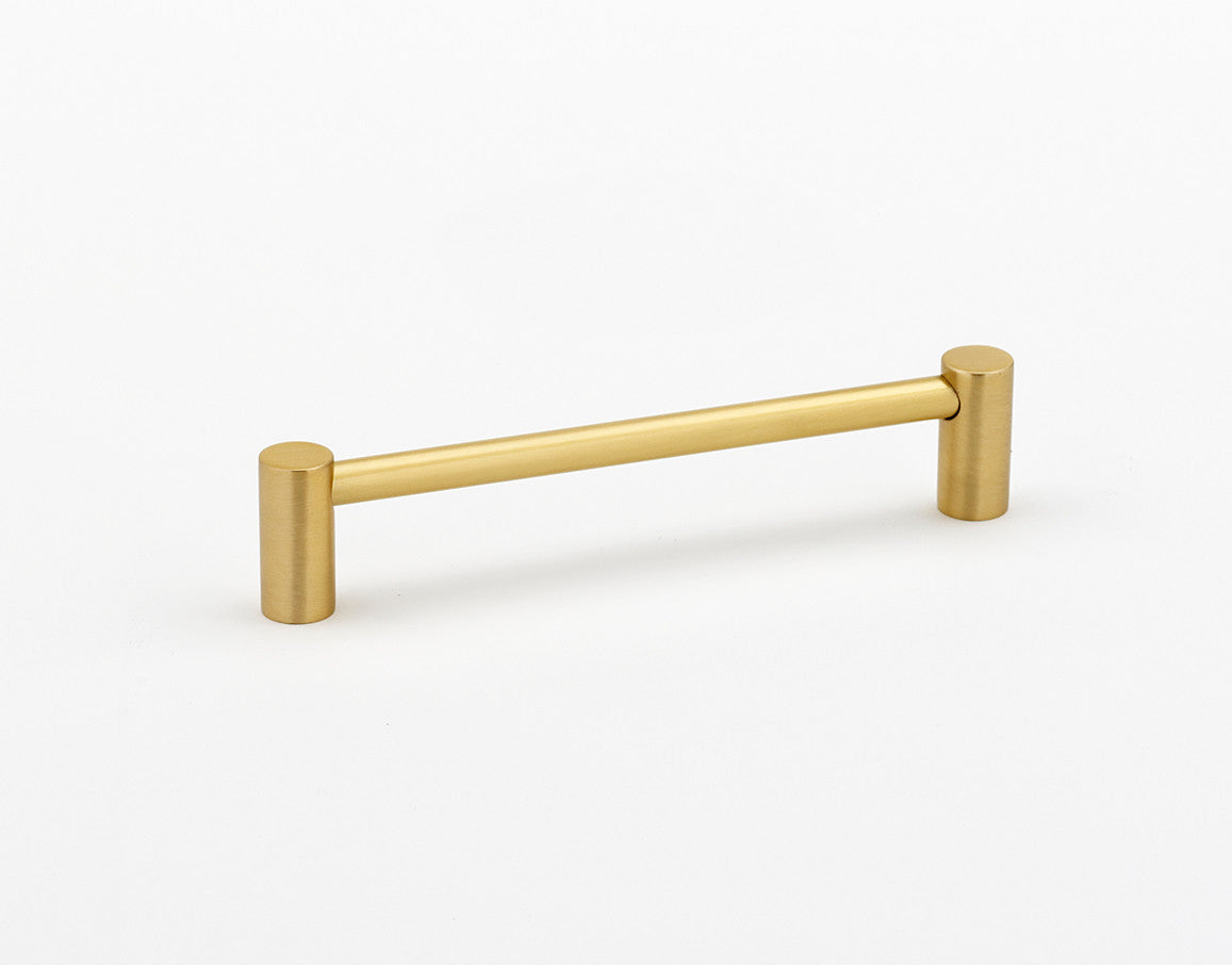 Alno A715-4-SB: 4" cc Contemporary I Cabinet Pull - Satin Brass