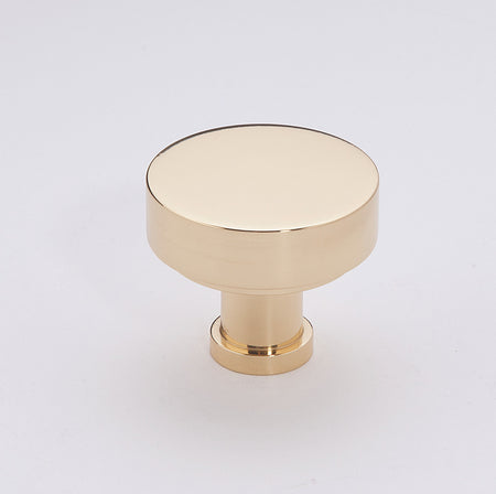Alno A716-18-PB/NL: 1-1/8" Moderne Cabinet Knob - Unlacquered Brass