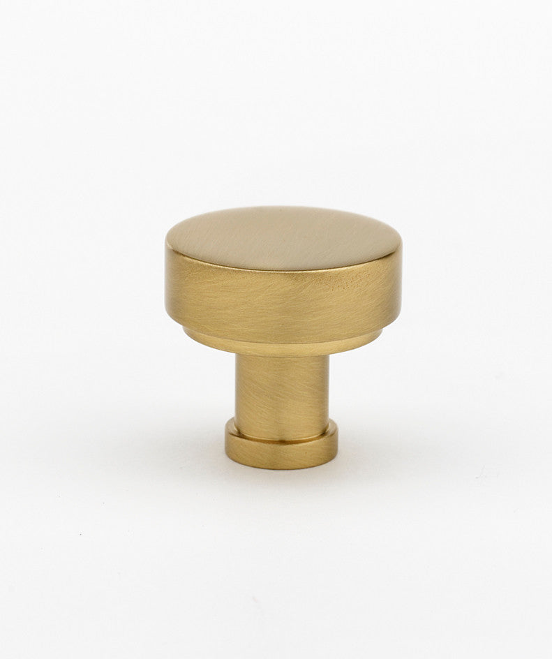 Alno A716-18-SB: 1-1/8" Moderne Cabinet Knob - Satin Brass