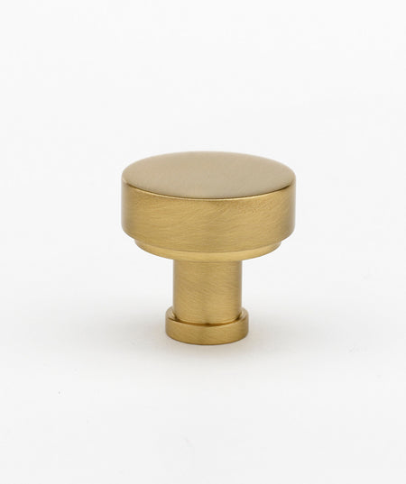 Alno A716-18-SB: 1-1/8" Moderne Cabinet Knob - Satin Brass