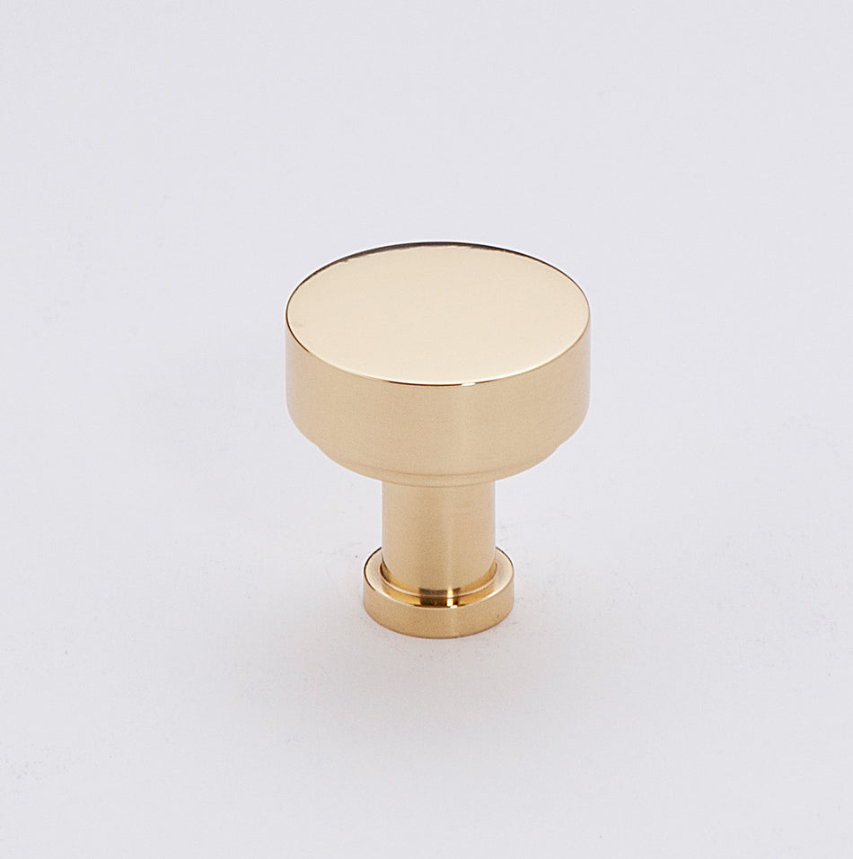Alno A716-34-PB: 3/4" Moderne Cabinet Knob - Polished Brass