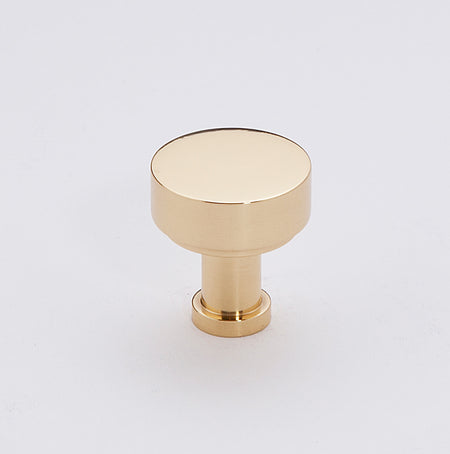 Alno A716-34-PB/NL: 3/4" Moderne Cabinet Knob - Unlacquered Brass