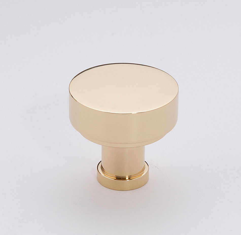 Alno A716-38-PB: 1-1/2" Moderne Cabinet Knob - Polished Brass