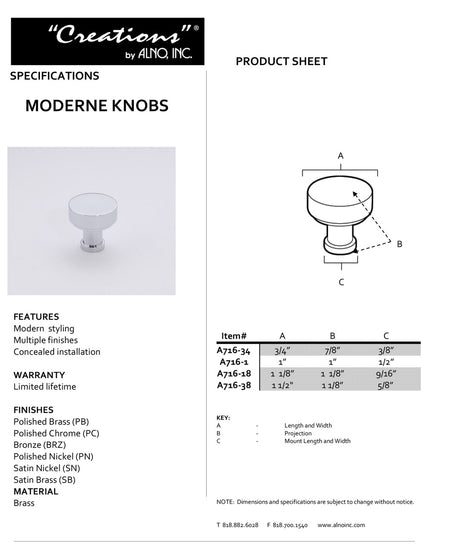 Specificaton Sheet