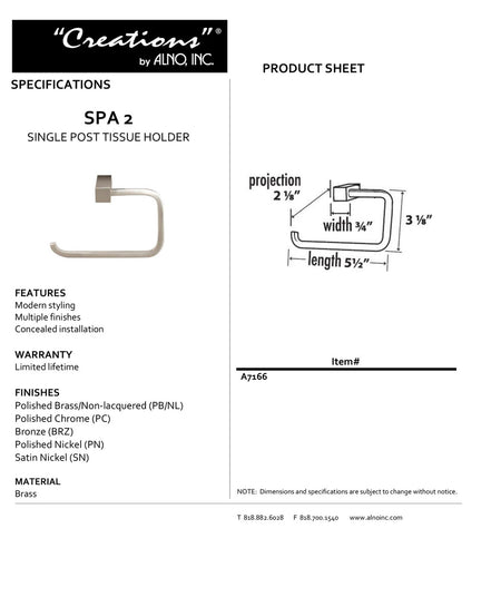Specificaton Sheet
