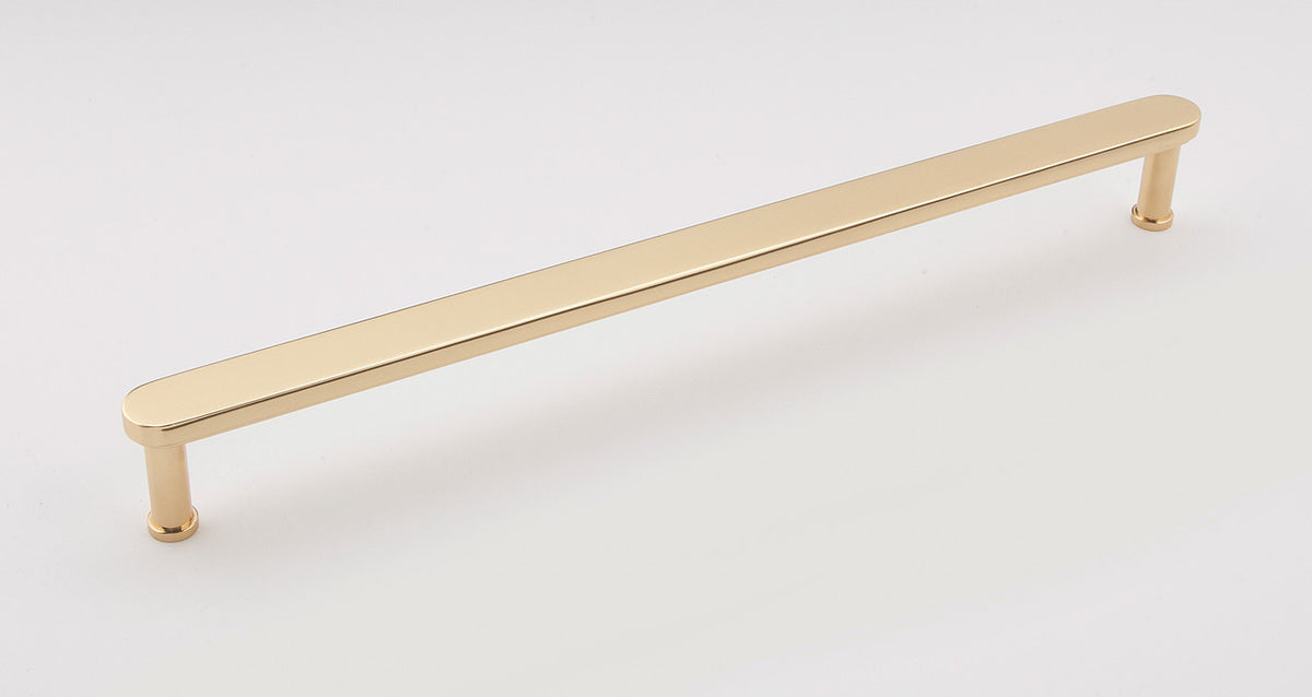 Alno A717-12-PB/NL: 12" cc Moderne Appliance Pull - Unlacquered Brass