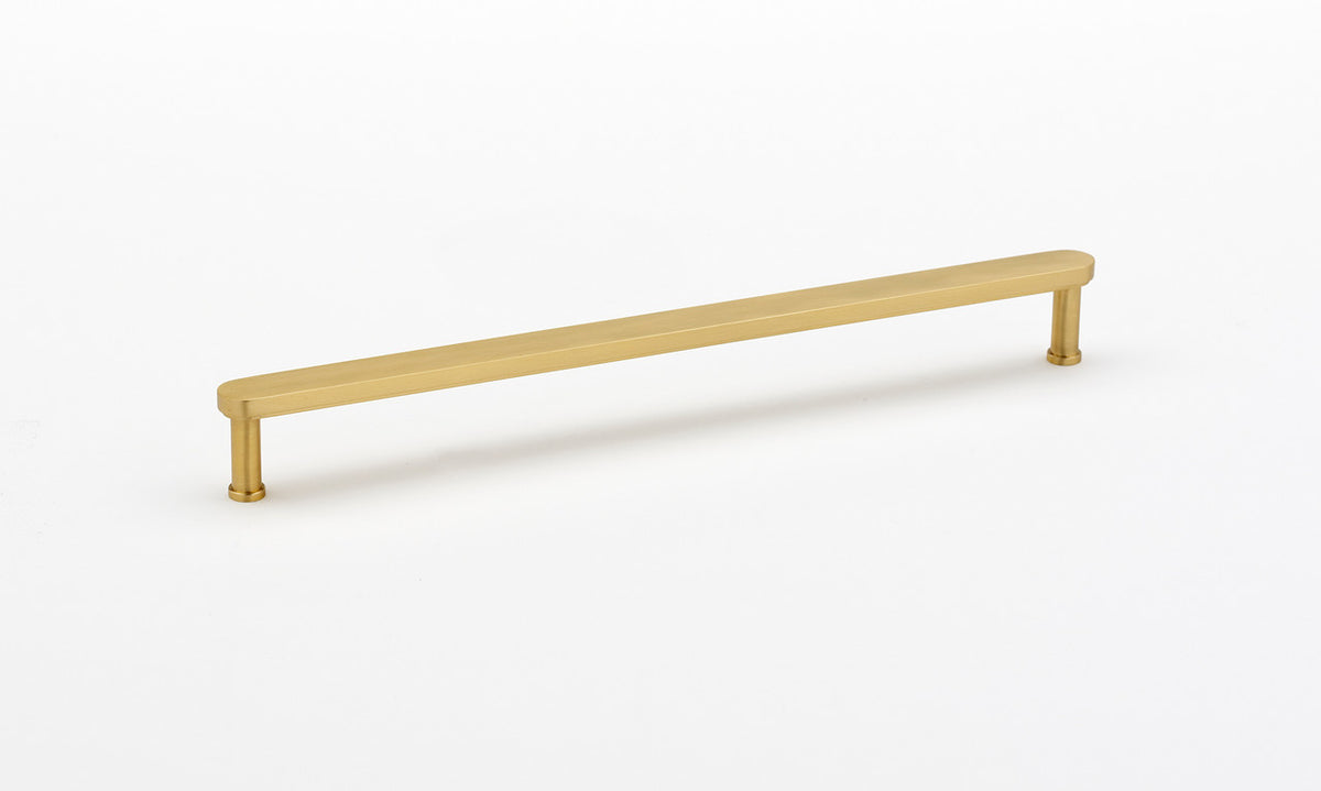 Alno A717-12-SB: 12" cc Moderne Appliance Pull - Satin Brass