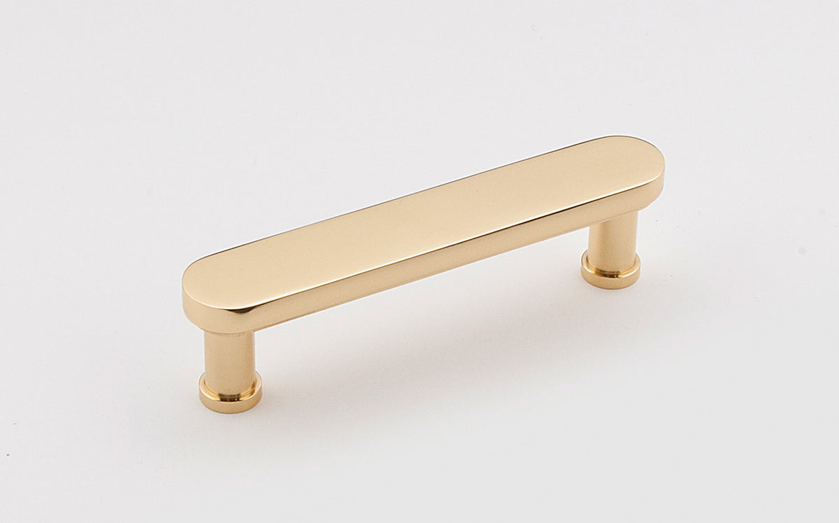 Alno A717-3-PB/NL: 3" cc Moderne Cabinet Pull - Unlacquered Brass
