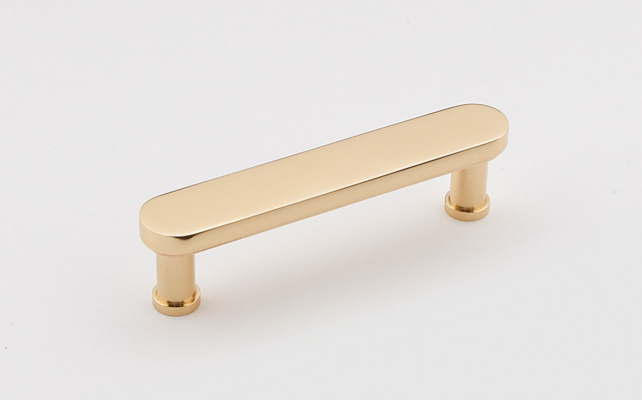 Alno A717-3-PB/NL: 3" cc Moderne Cabinet Pull - Unlacquered Brass