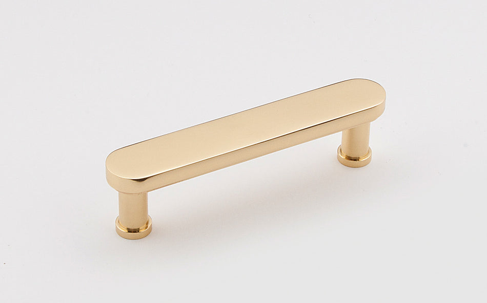 Alno A717-3-PB/NL: 3" cc Moderne Cabinet Pull - Unlacquered Brass