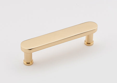 Alno A717-35-PB/NL: 3-1/2" cc Moderne Cabinet Pull - Unlacquered Brass