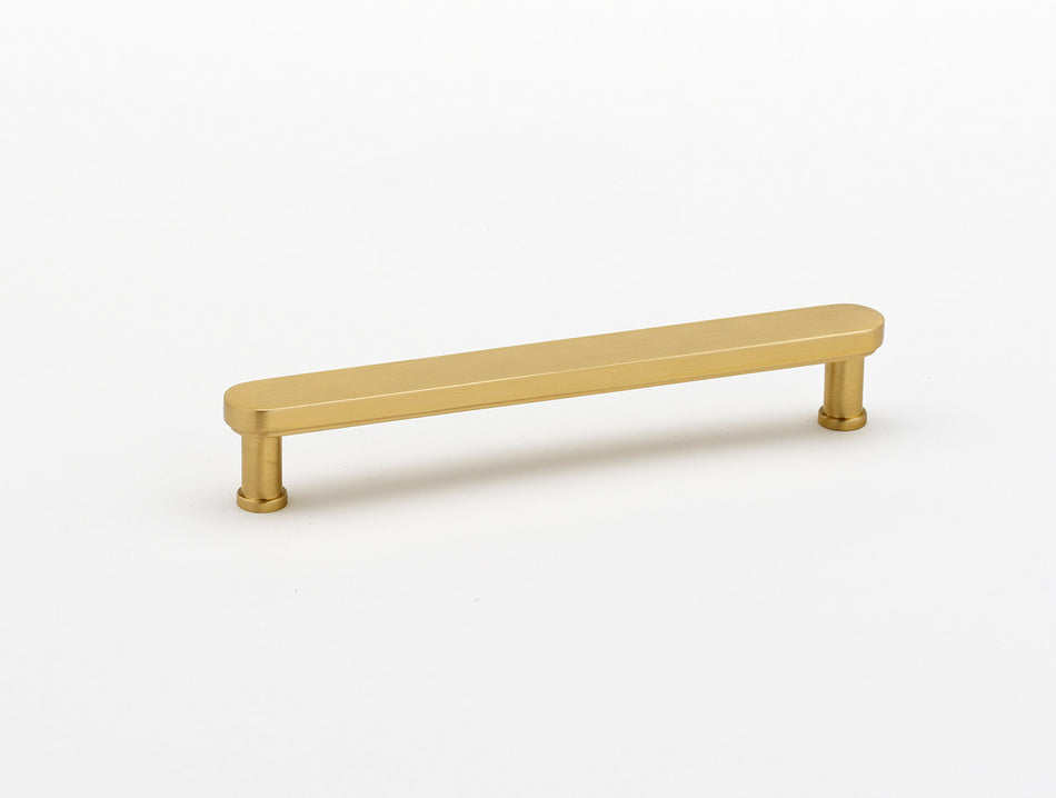 Alno A717-6-SB: 6" cc Moderne Cabinet Pull - Satin Brass