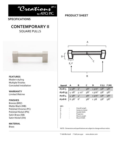 Specificaton Sheet