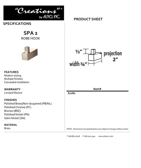 Specificaton Sheet